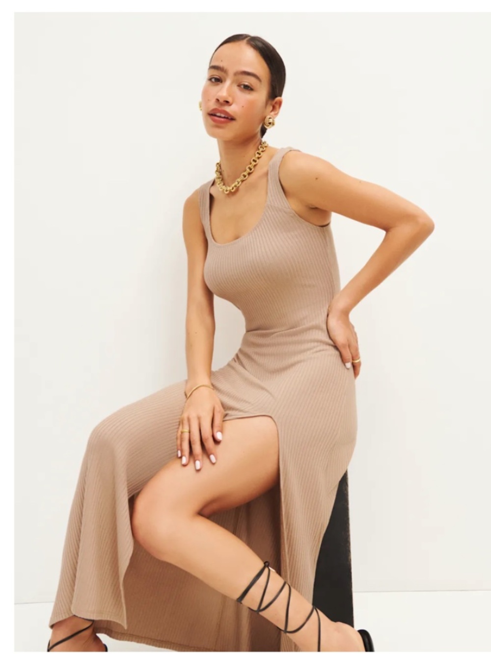 Reformation Bliss Dress Natural - Size M